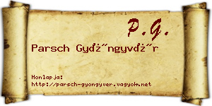 Parsch Gyöngyvér névjegykártya